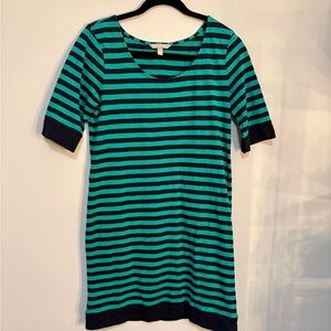 Banana Republic Teal and Black Striped Mini Dress